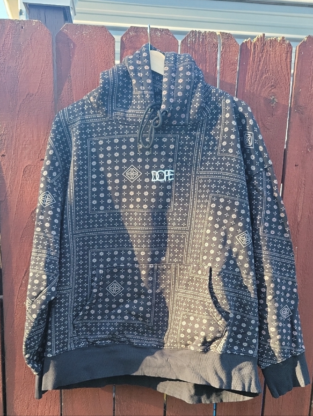 DOPE Black Bandana-Print Crewneck Sweater